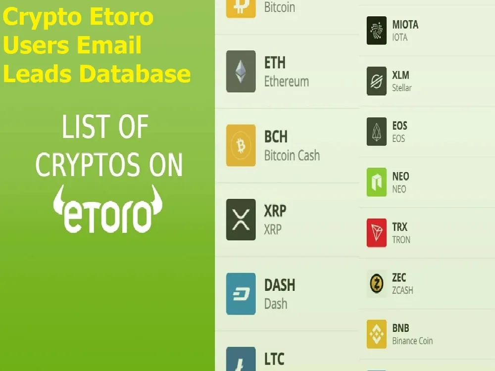 Provide You With Over 1 Million Gemini and Etoro Users Email Leads Database