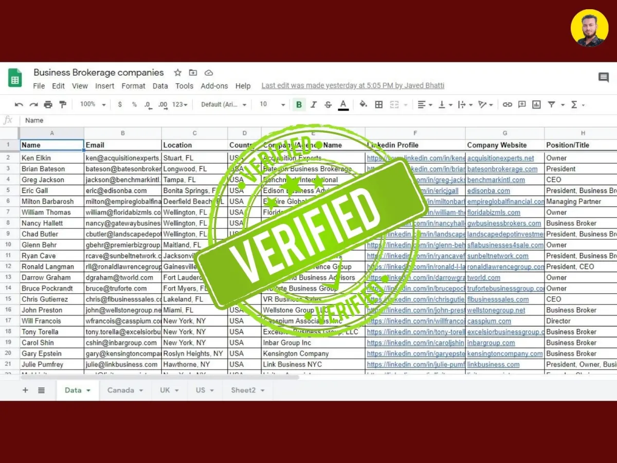 I will export a Targeted B2B Email List for Lead Generation for Email Marketing