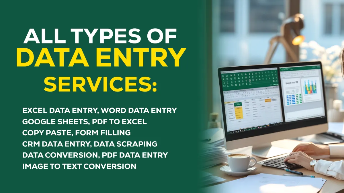 Excel, Word, Google Sheets Data Entry, PDF to Excel, and More