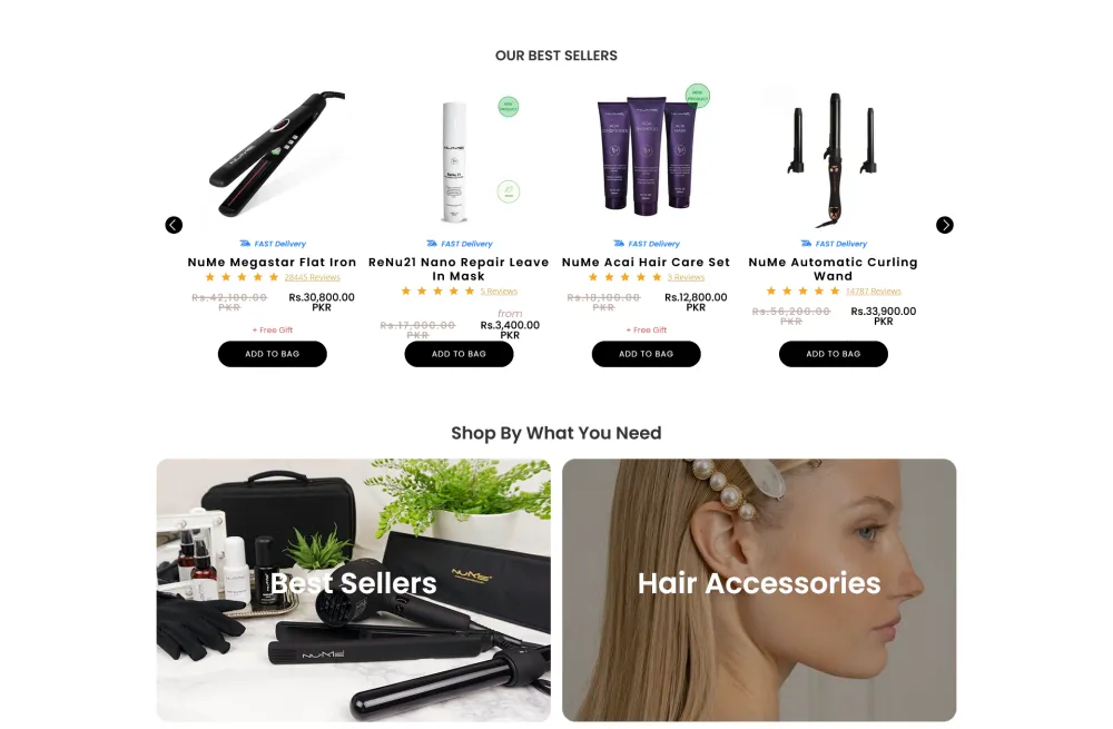 Nume Hair Shopify Store | Theme Customization