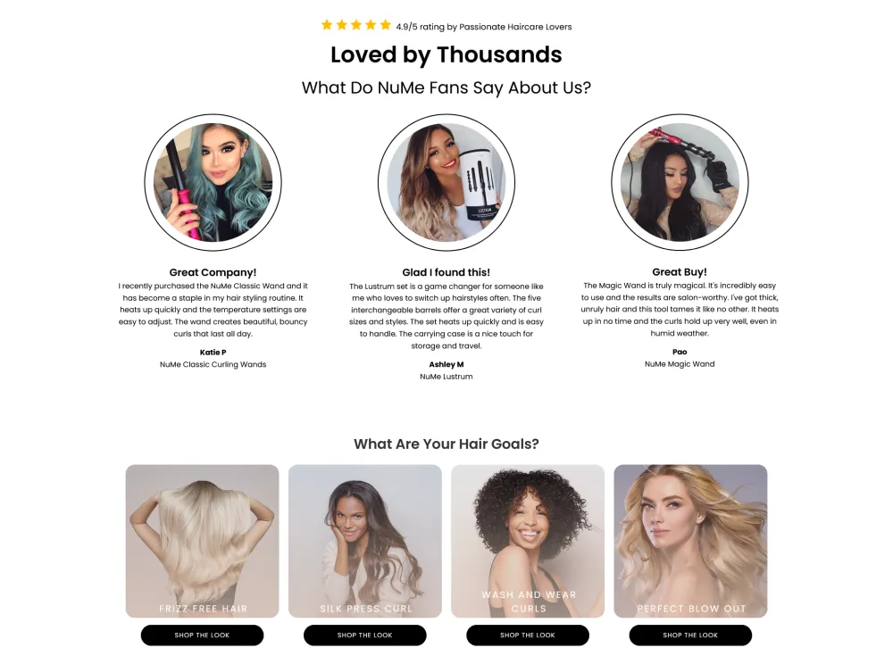 Nume Hair Shopify Store | Theme Customization